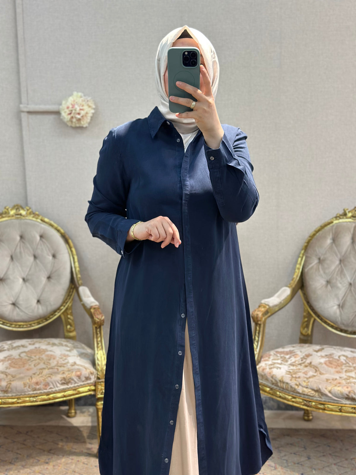 Yakalı Tencel Tunik
