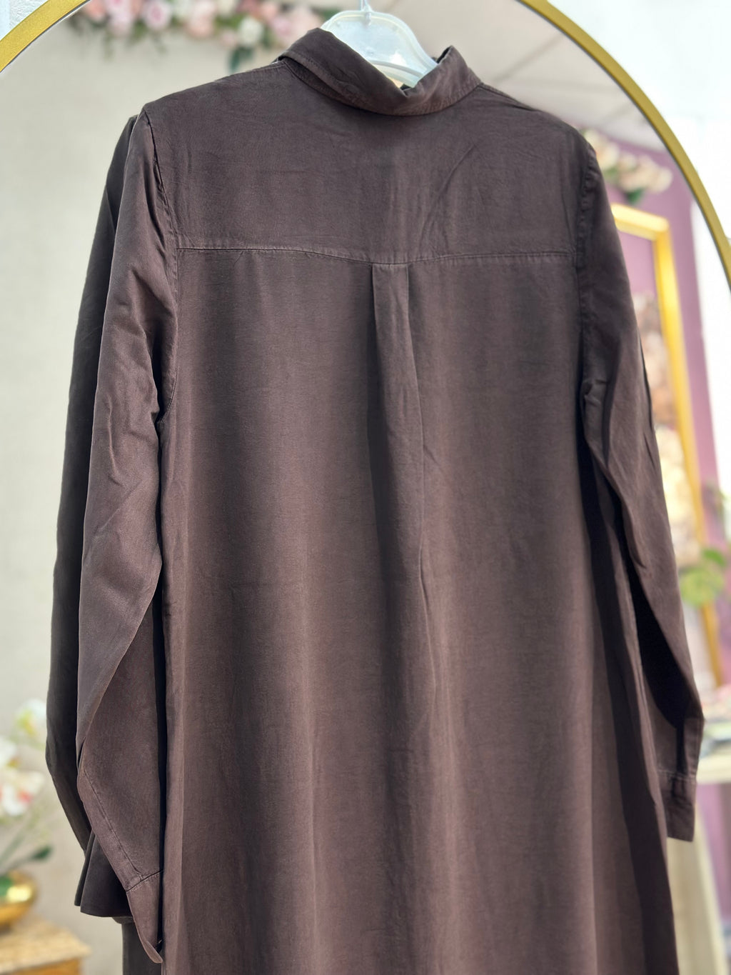 Yakalı tencel tunik