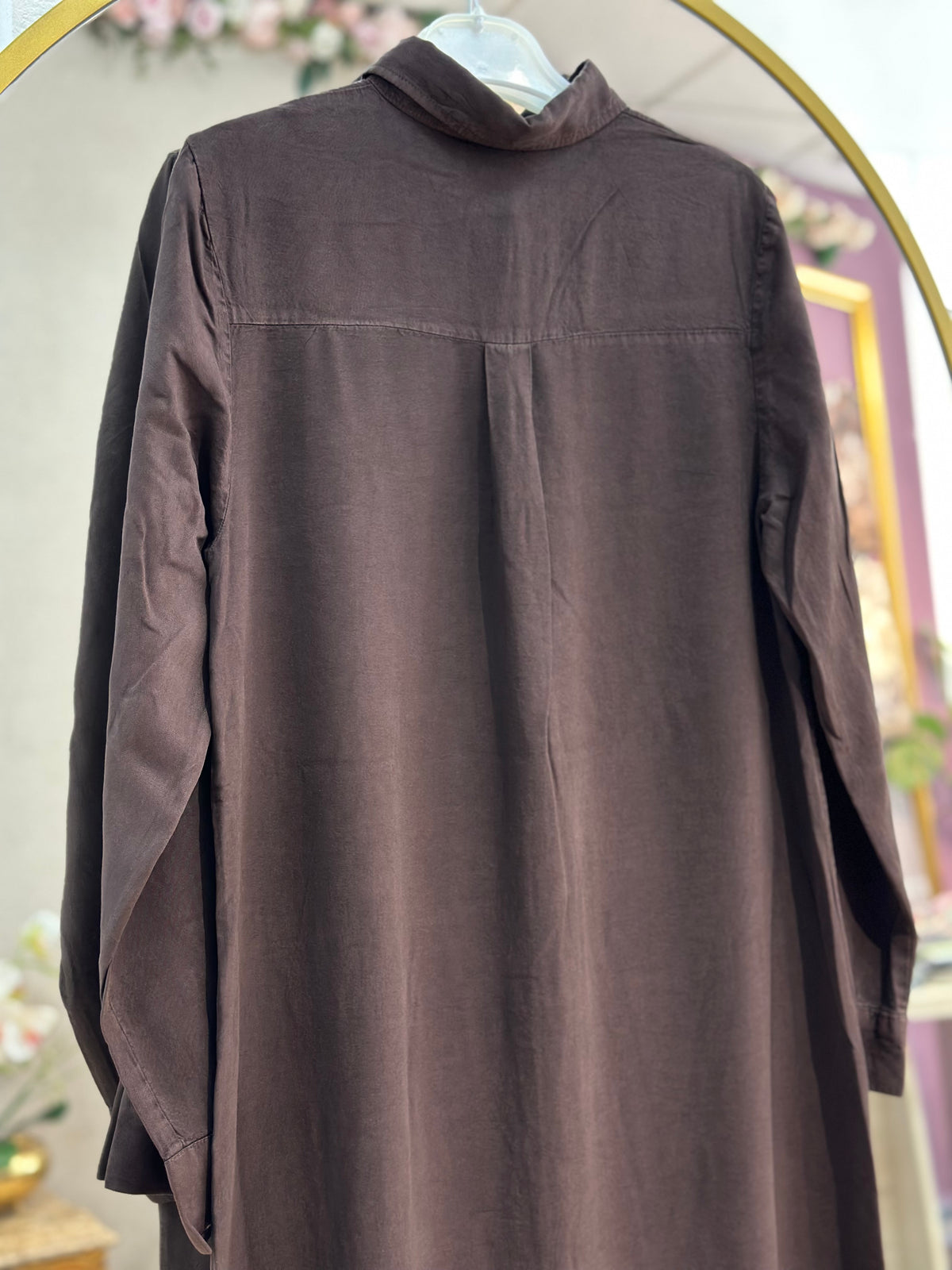 Yakalı tencel tunik